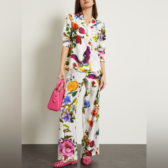 Max Mara Weekend โFrom Lily with Love โ Label-cut 100% Silk Blouse&Pants Set - Picture 5 of 16